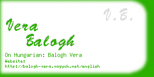 vera balogh business card